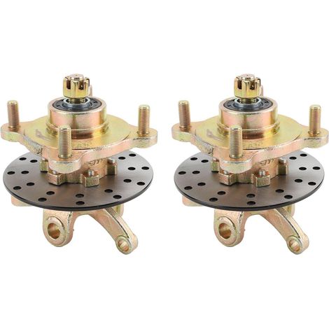 Paire des Broches de Fruit de Direction, Kit fabriqué en Métal avec Disque de Frein, adapté au Chariot Go Kart Quad Vélo VTV UTV, Comprend des Moyeux de Roue, Efficaces pour Le (1/4)