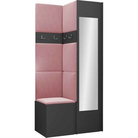 Conjunto para recibidor Pinis XXV, Manila 09, 186x82x46cm, Espejo, Aglomerado laminado, Tapiz, Colocada, Montada en la pared