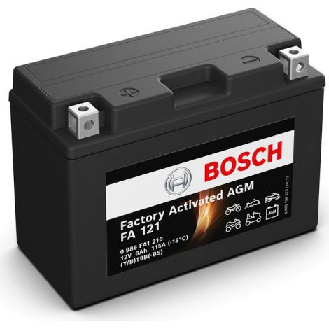 Batterie moto Bosch FA121 YT9B-BS 12V 8AH 115A (1/5)