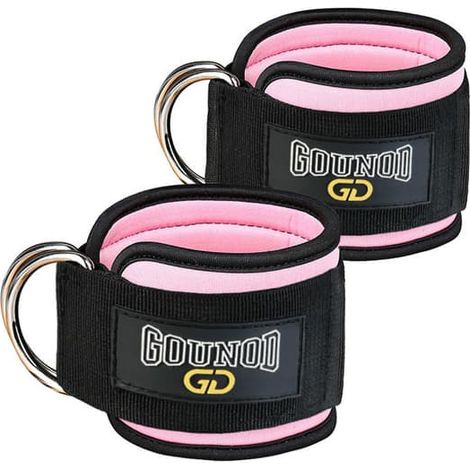 Sangles de cheville GOUNOD Fitness, appareil de musculation des jambes, sangles pour fessiers et jambes, presse à jambes, accessoires pour bandes de résistance, une paire, rose (1/3)