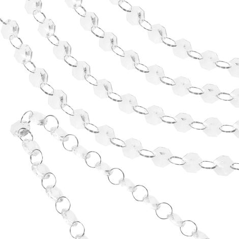 Rideau de Porte en Perles Cristal Longueur Ajustable 14mm Octogonales 5 Pièces Projette Un Arc-en-Ciel Lumineux pour Décoration de Mariage et Intérieur (1/5)