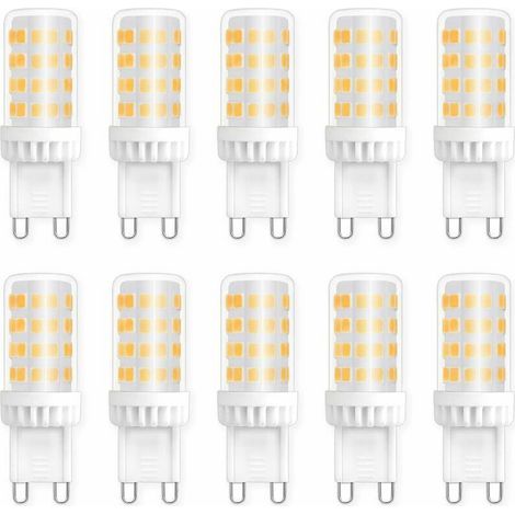 Ampoules LED G9 5W, Equivalente 40W 50W Halogène Lumière, 450LM, Blanc Neutre 4000K, AC 220V, Culot G9 Standard, économie d'énergie, pour Ceiling Lighting, Kitchen, Chambre, Salon, Pack de 10.. (1/5)