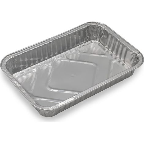 Papier étain  25 pièces  pour barbecue, four  13,8 x 7,7 x 3,8 cm, gouttière d'évacuation en aluminium 430ml, pâtes / ailes de poulet, etc.（couvercle en carton blanc） (1/5)