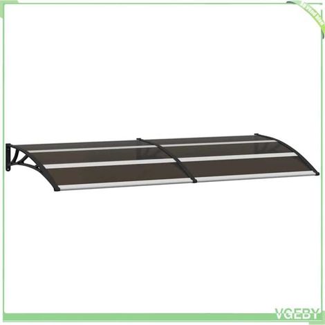 Auvent de porte - FAFEICY - 144825 - Noir - 200 x 75 cm - Polycarbonate/Aluminium (1/5)