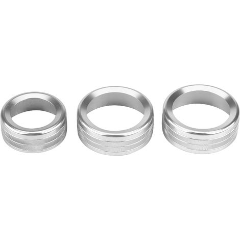 3 Boutons de Climatiseur en Alliage de Zinc pour Alfa Romeo Giulia Stelvio - Embouts Ronds Argentés (Lot de 3) (1/5)