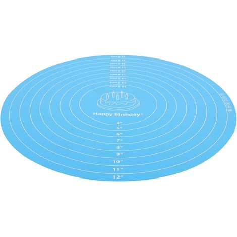 Tapis en Silicone pour Pâtisserie Antidérapant Bleu, Tapis à Pâte Multifonction, Feuille de Cuisson Réutilisable, Plateforme Stable, Cuisson Façonnage de Gâteaux'-'- (1/5)