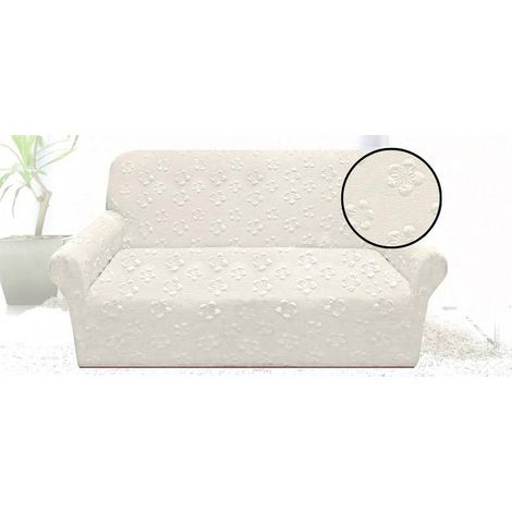 Copridivano made in Italy copripoltrona elasticizzato 4 misure jaquard Panna - 1 posto da 85 a 115 cm