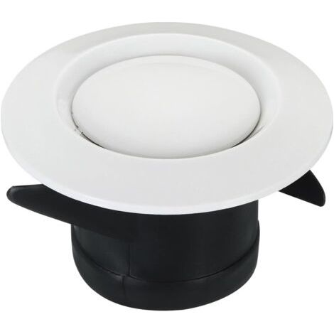 Grille d'aération ronde de 12 cm (3 pouces), diffuseur de plafond réglable, en ABS, blanche, pour salle de bain, cuisine et salon (1/5)