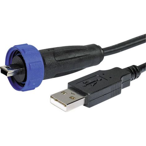 Adattatore collegamento USB 2.0 - IP68 Spina dritta PX0441/3M00 USB A/Mini USB B PX0441/3M00 Bulgin Contenuto: 1 pz.