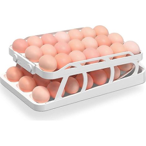 Porte-œufs pour réfrigérateur, 45 œufs, distributeur à 3 rangées, fraîcheur garantie. (1/5)