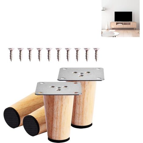 Gambe per mobili - Set da 4 pezzi - Gambe per tavoli - Gambe per armadi - Accessori per tavoli - Gambe per divani, tavoli, divani, supporti per TV e sedie (1/4)