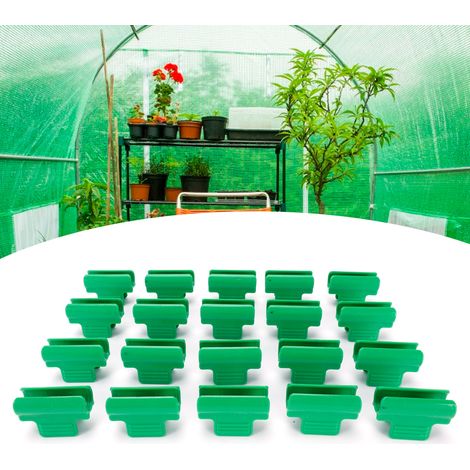 Kunststoff-Folienclips, 20 Stück – Robuste Kunststoff-Folienclips für Gewächshausfolien (16 mm) – Gartenzubehör (1/5)