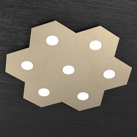 Plafoniera Moderna Hexagon Metallo Sabbia 7 Luci Led 12X7W (1/3)