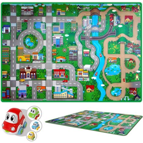 Tappeto per Bambini 173x120 Arrotolabile Macchina Antiscivolo Gioco Cameretta (1/3)
