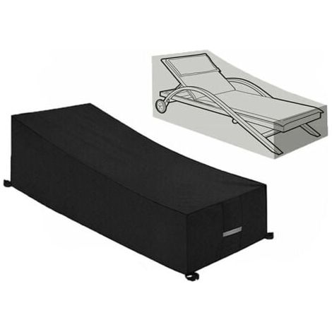 Promotion Housse de Protection , Imperméable, Coupe-Vent, Anti-UV, Tissu Oxford 210D Housse de Protection Bain de Soleil, Transat (210x75x40/80cm) – Noir-- (1/3)