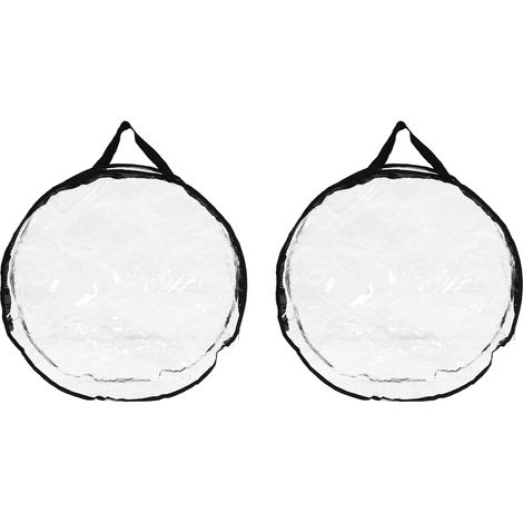 Sac de rangement transparent pour couronne de fleurs, modèle à bord noir, lot de 2 (1/5)