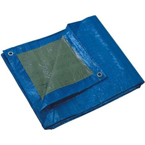 Bache De Jardin - 6 M X 4 M - 120 G/M² - Résistante À L'Humidité Et Aux Moisissures - Avec Oeillets Métalliques Et Coins Renforcés - Bleu