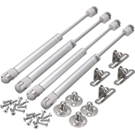 Vérin à Gaz 100N, 4 Pcs Amortisseurs Hydraulique pour Meubles, Levage de Porte et Armoire