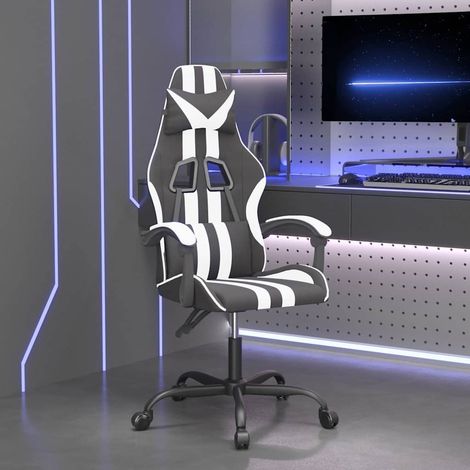 vidaXL Chaise de jeu Noir et blanc Similicuir (1/5)
