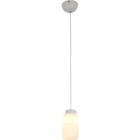 Lampada a sospensione ovale bianca vetro LED 5W Maxlight