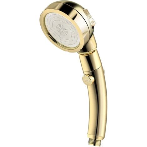 (Gold Shower) 3 jets avec interrupteur marche/arrêt et fonction pause, pommeau de douche pivotant à 360°, pommeau de douche réglable pour économiser l'eau (1/5)