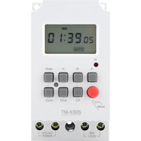 Interrupteur à minuterie numérique grand écran, produit phare, avec sortie d'alimentation 110 V précise à la seconde, contrôleur de temps TM630S-01 (1/5)