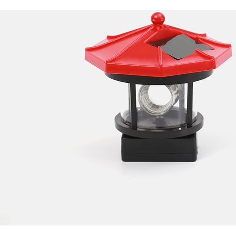 Lámpara solar LED roja giratoria, resistente al agua, para jardín, villa o patio, iluminación exterior (directamente del fabricante). (1/5)