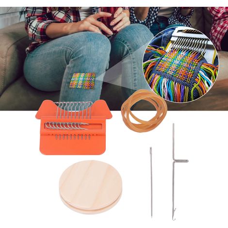 【Mini Loom Machine DIY】Kits pour Tissage et Réparation Artisanal, 6.5cm Bois d'Orange Triangle (1/5)
