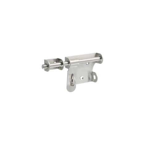 Loquet de porte, serrure de porte intérieure coulissante de 12 cm, loquet de porte extérieure en acier inoxydable, argent - Crezuo