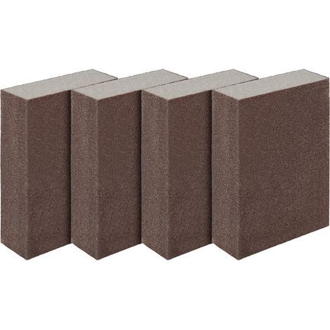 Lot de 4 éponges/Blocs de ponçage pour Surfaces humides et sèches, superfin (Grade 320 à 400) ponçage (1/5)
