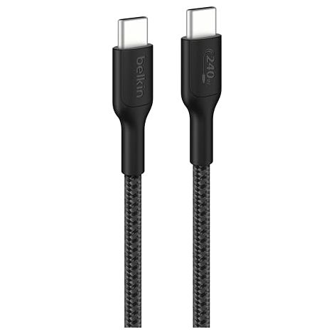 USB-C TO USB-C 240W 2.0, BRAIDED PCR, 2M, BLACK (1/2)