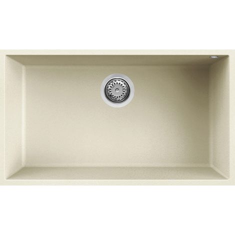 Lavello Elleci Incasso 1 vasca 76x44 Quadra 130 Sottotop Granitek Bianco Antico LGQ13062BSO