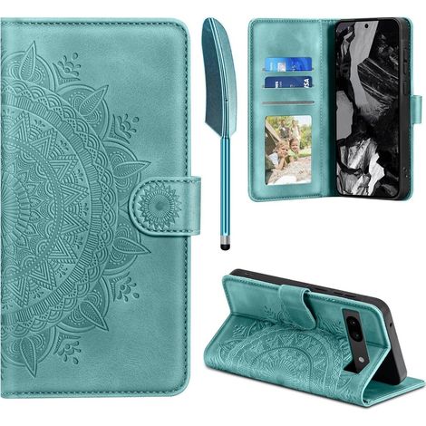 Google Pixel 8A Hülle Wallet PU Leder Case Schutzhülle Grün (1/5)