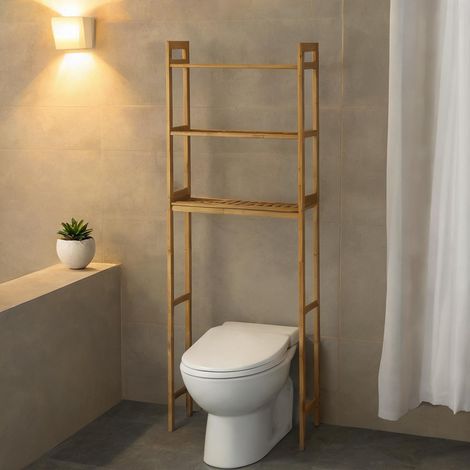 Étagère de rangement pour salle de bain en bambou 3 niveaux (1/5)