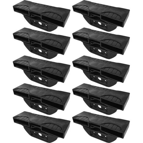 Soporte de doble listón para bases de cama de 38 x 8 mm – Extremos con rótula articulada – Plástico flexible para uso intensivo – Negro (1/5)