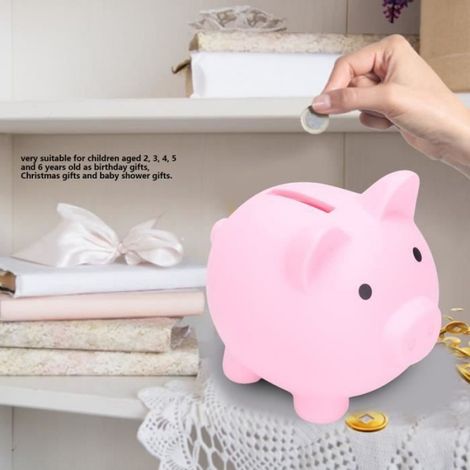 Tirelire - - Cochon en vinyle - Durable - Rose - Pour filles (1/4)