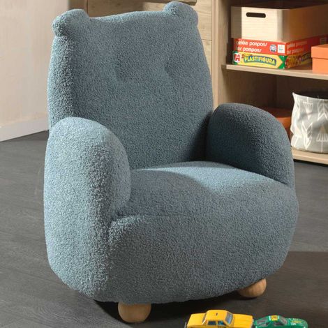 Fauteuil pour enfants Rocky ourson - 60x57x67,5cm - tissu bouclé (1/5)