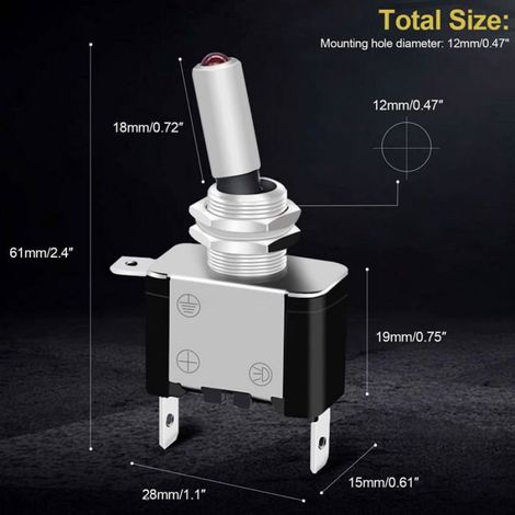 Interrupteur à bascule 12V 20A avec LED rouge, lot de 3 commutateurs SPST pour bateau, auto et camio ACCESSOIRES POUR PULVERISATEUR (1/5)