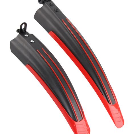 Garde-boue universel pour vélo, plus épais, noir et rouge, haute résistance, fixation rapide, avant et arrière, accessoires pour VTT (1/5)