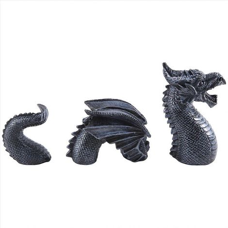 Statues de dragons gothiques pour jardin, figurines d'animaux dragons, noires (1/5)