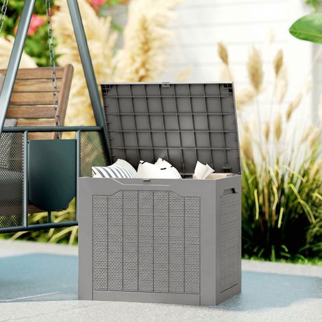 Coffre de jardin étanche avec poignées, PP, 56 x 41 x 50 cm, kaki, design moderne et robuste (1/5)