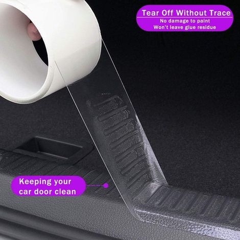 Strisce protettive per i bordi delle portiere dell'auto - Protezioni per le soglie - 7 cm x 5 m - Pellicola protettiva per bordi - Pellicola vinilica anticollisione per auto (1/4)