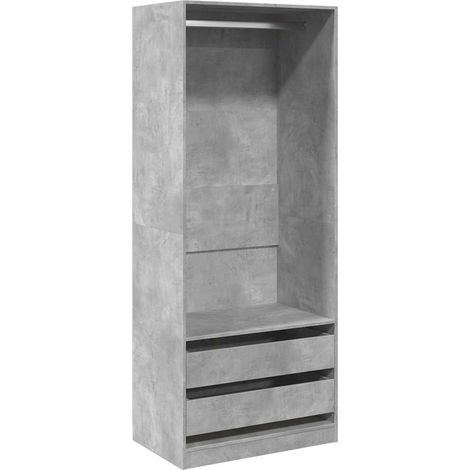 Maison Exclusive - Armadio Grigio Cemento 80x50x200 cm in Legno Multistrato