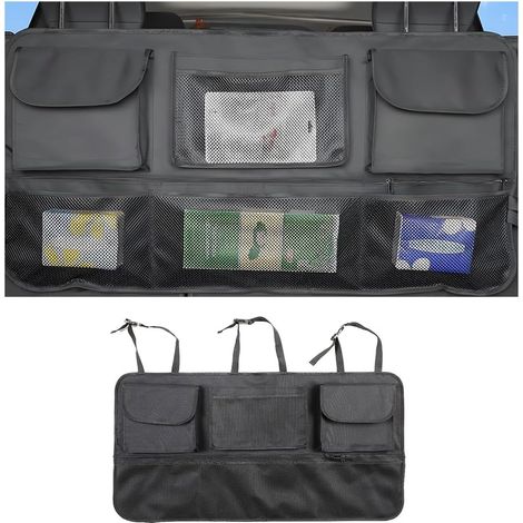 Organizador para maletero de coche, bolsa de almacenamiento colgante impermeable de gran capacidad para el asiento trasero de un vehículo plegable con 7 bolsillos, organización interior del coche, uni (1/5)