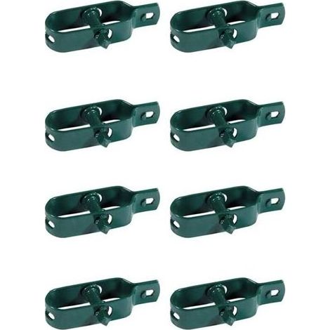 Vert Kit de 8 tendeurs de fil plastifié pour clôture, maille, séchoir à linge, en métal pour jardin, pour poteaux, lot de 8 pièces (1/5)