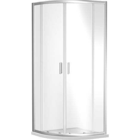 Quadrant 6mm Toughened Safety Glass Shower Enclosure - 800mm x 800mm - Chrome