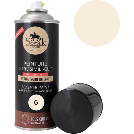 Pittura Pelle (6-BIANCO ROTTO) con Vernice Integrata - SOFOLK - Manutenzione per Sedili e Volante di Auto, Divano, Scarpe, ecc. (1/4)