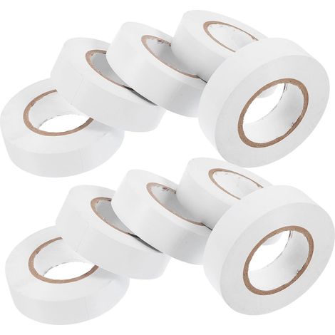 10 rubans isolants électriques en PVC blanc pour usage extérieur et (1/5)