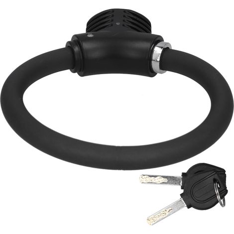 Mini-Fahrradschloss mit Ring, reflektierendes Diebstahlsicherungskabel aus Zinklegierung (matt schwarz) (1/5)