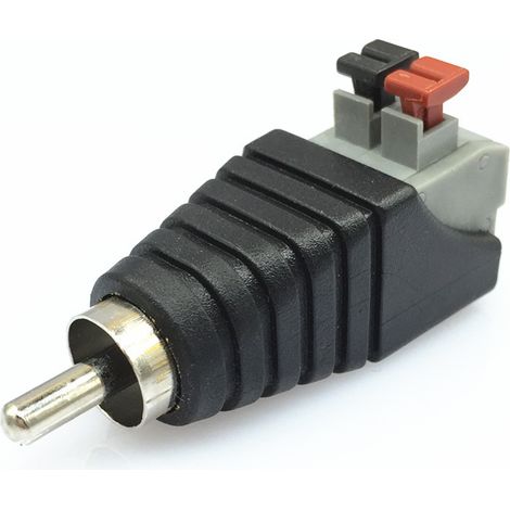 RCA (Renowned Carrier) audio connector, push-button type, male RCA connector, solderless AV connector, button connector. (1/4)